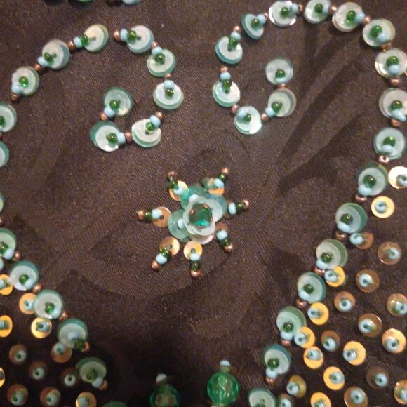 Vintage Gene Shelly Silk Blend Jacket-Small-Hand Beaded-Rhinestone-Lined-1950s - Picture 8 of 9